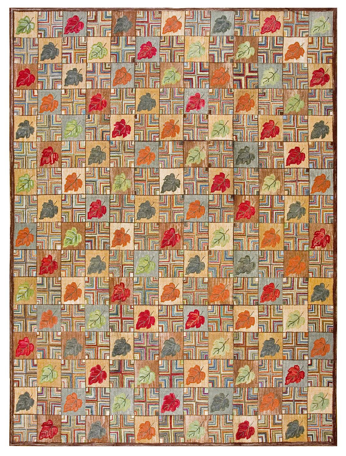 Contemporary Handmade Cotton Hooked Rug ( 6' x 9' - 183 x 274cm ) For Sale