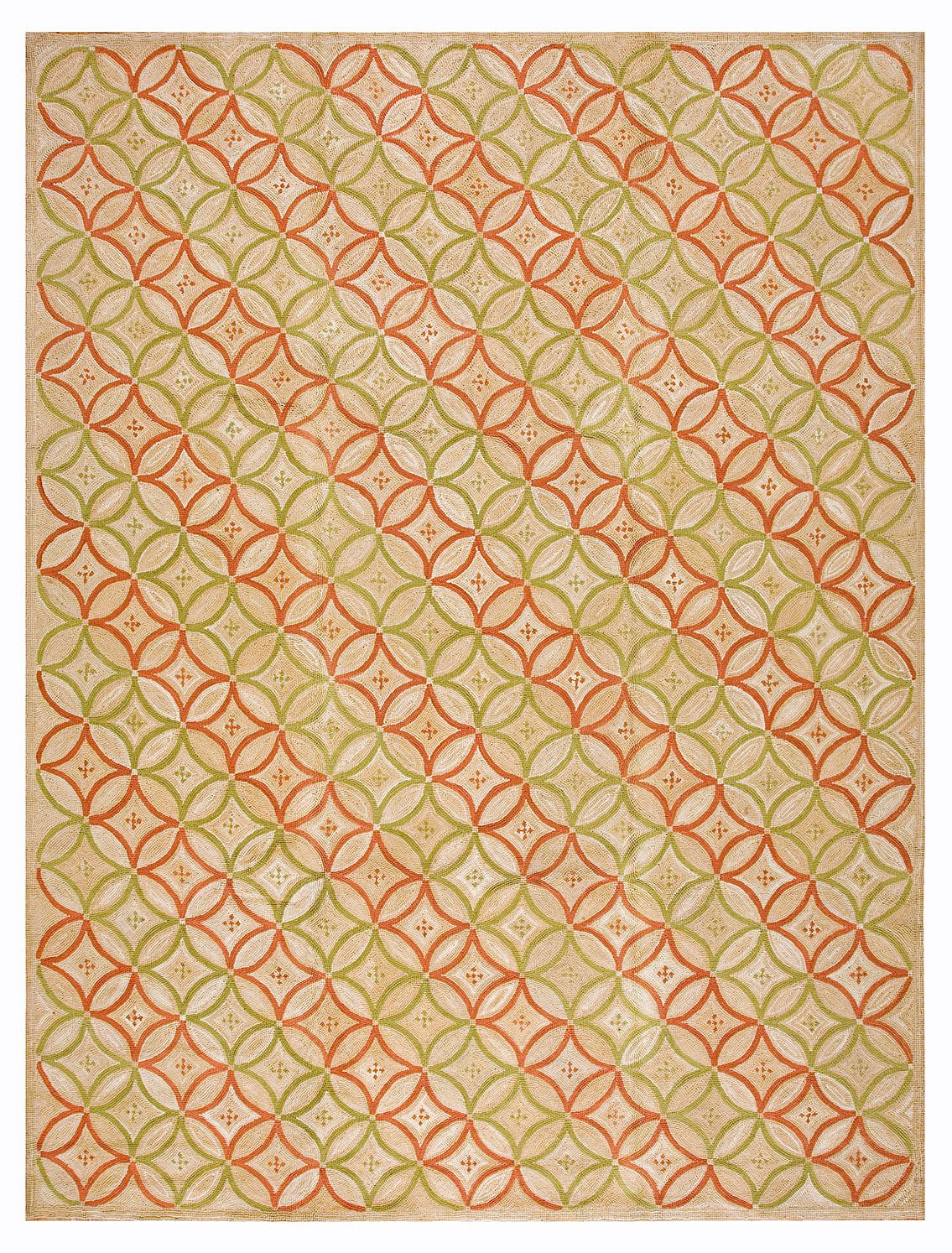 Contemporary Handmade Cotton Hooked Rug ( 6' x 9' - 183 x 274 cm ) For Sale