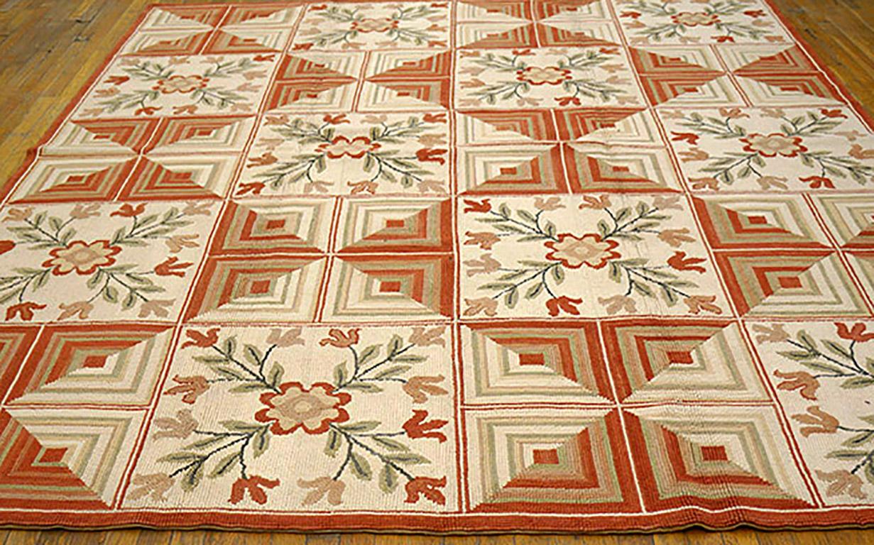 Tapis crocheté contemporain fait à la main ( 8' x 10' - 245 x 305 cm )