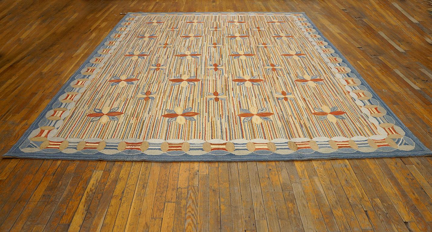 Contemporary Handmade Cotton Hooked Rug ( 8' x 10' - 244 x 305cm ) For Sale 1