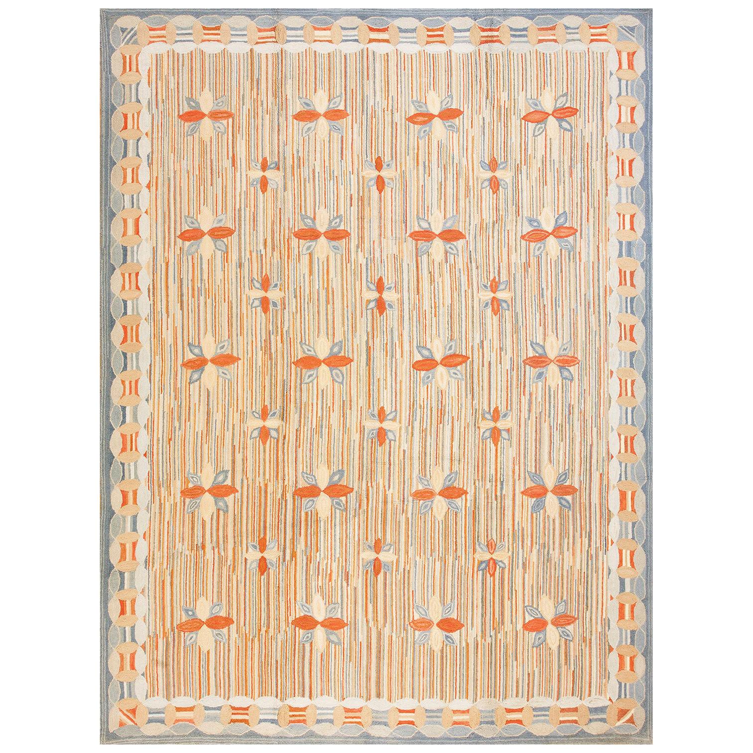 Contemporary Handmade Cotton Hooked Rug ( 8' x 10' - 244 x 305cm ) For Sale