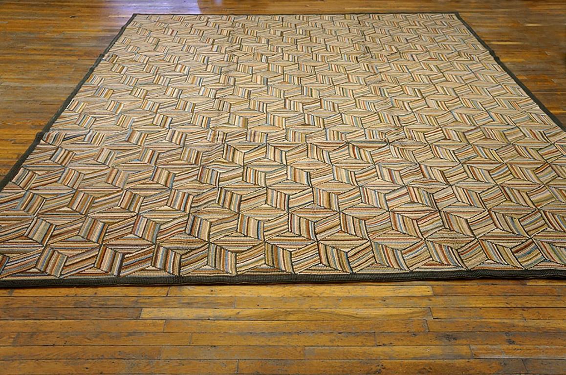 American Hooked rug. Measures: 9'0