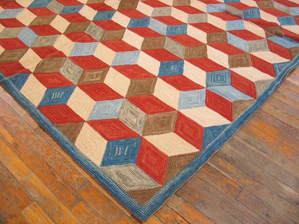 Zeitgenössischer amerikanischer Kapuzenteppich mit Kapuze (9' x 12' - 274 x 365 ) (Handgewebt) im Angebot