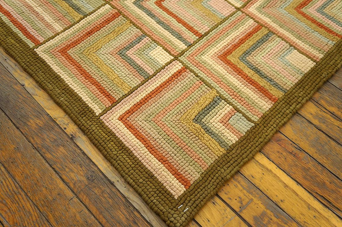  Contemporary Cotton Hooked Rug ( 9' x 12' - 275 x 365 ) In New Condition For Sale In New York, NY