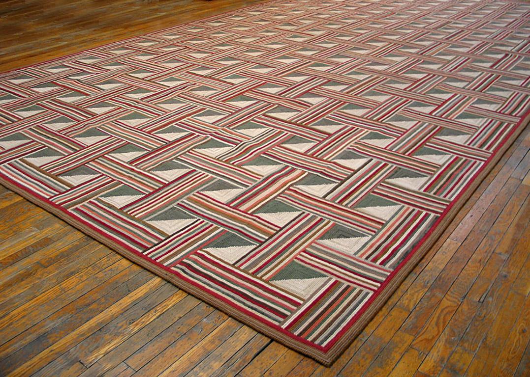 Hand-Woven Contemporary  Hooked Rug (9' x 12' - 274 x 365 ) For Sale