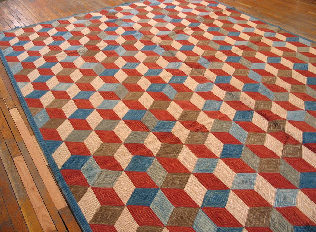 Zeitgenössischer amerikanischer Kapuzenteppich mit Kapuze (9' x 12' - 274 x 365 ) (Wolle) im Angebot