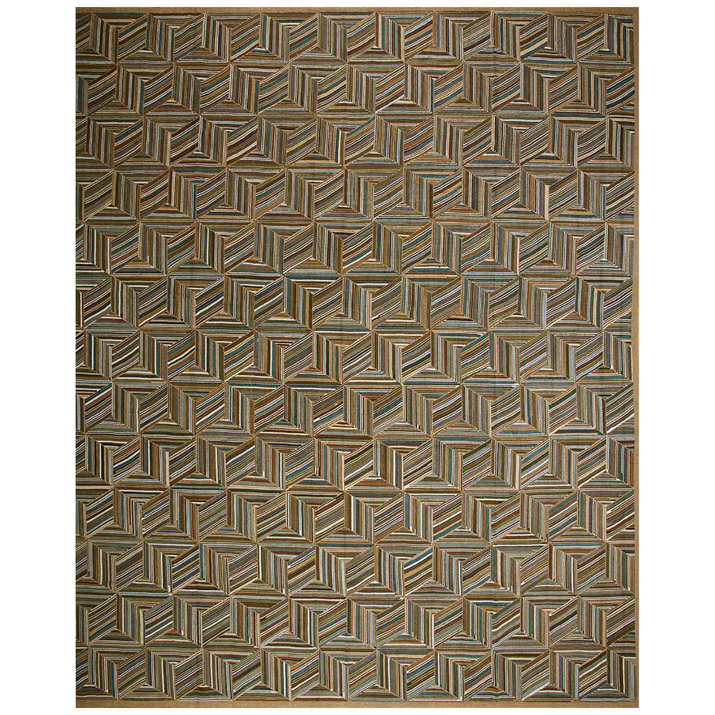 Contemporary American Hooked Rug (6' x 9' - 183x 274) For Sale