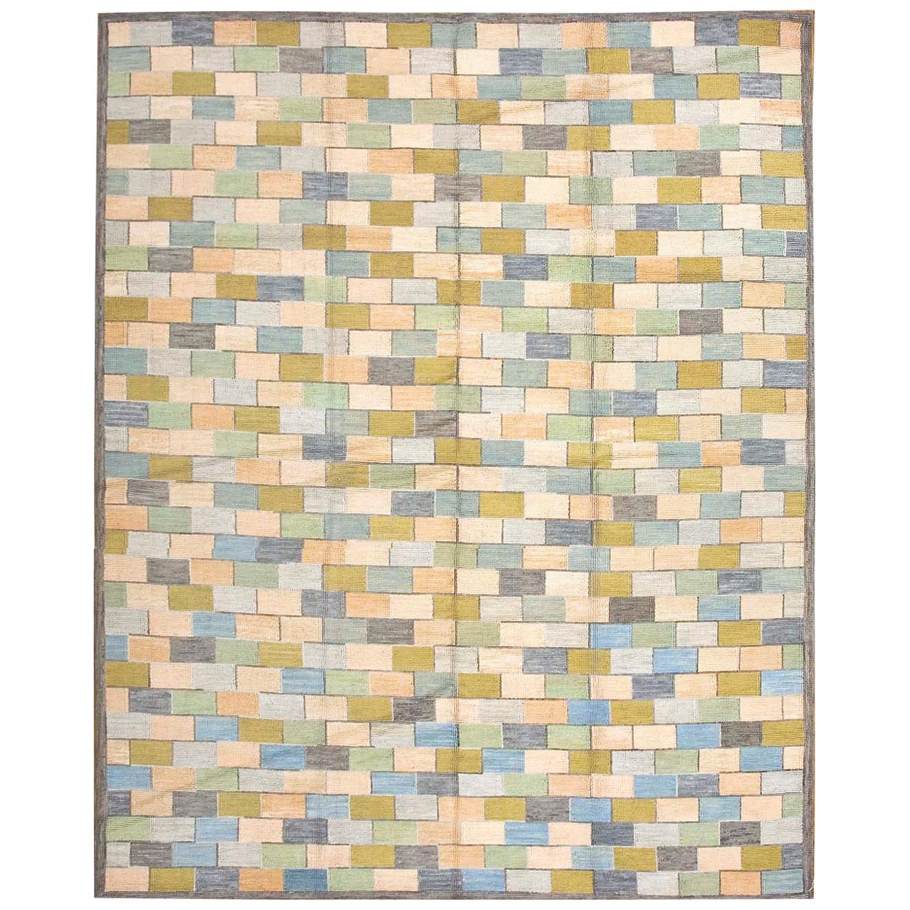 Contemporary American Cotton Hooked Rug 8' 0" x 10' 0" (244 x 305 cm) For Sale