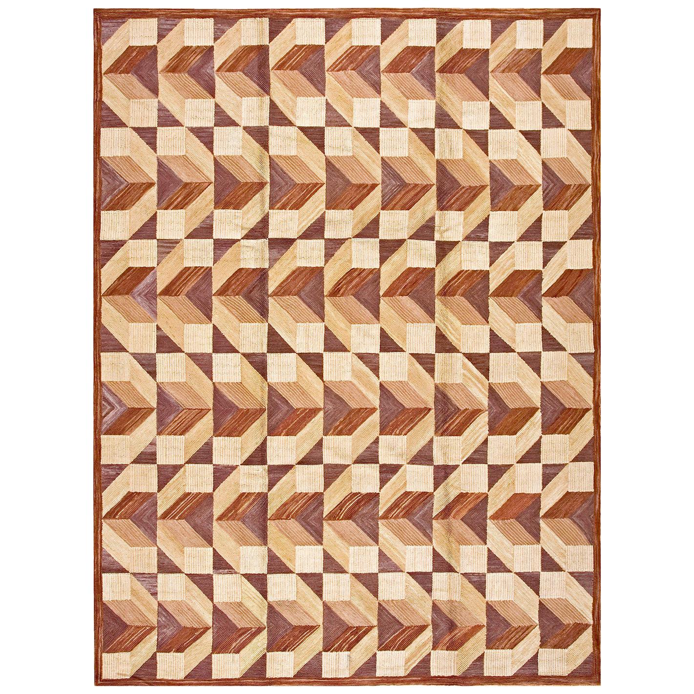 Contemporary  Cotton Hooked Rug 8' 0" x 10' 0" 