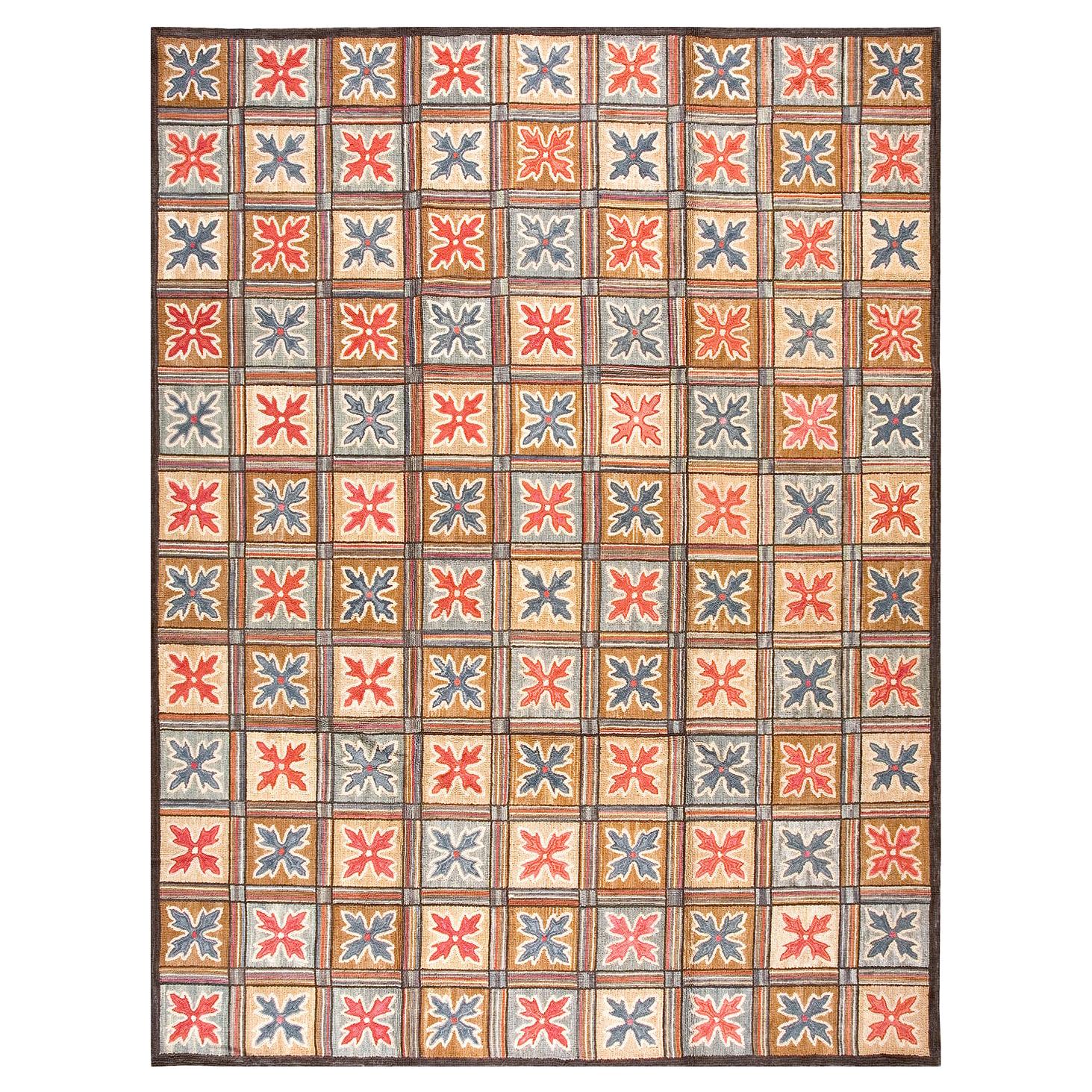 Contemporary  Hooked Rug (9' x 12' - 274 x 365 ) For Sale