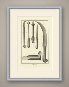 Hooked Instrument and Sickle Knife, Diderot Chirurgie Plate XX, circa 1772