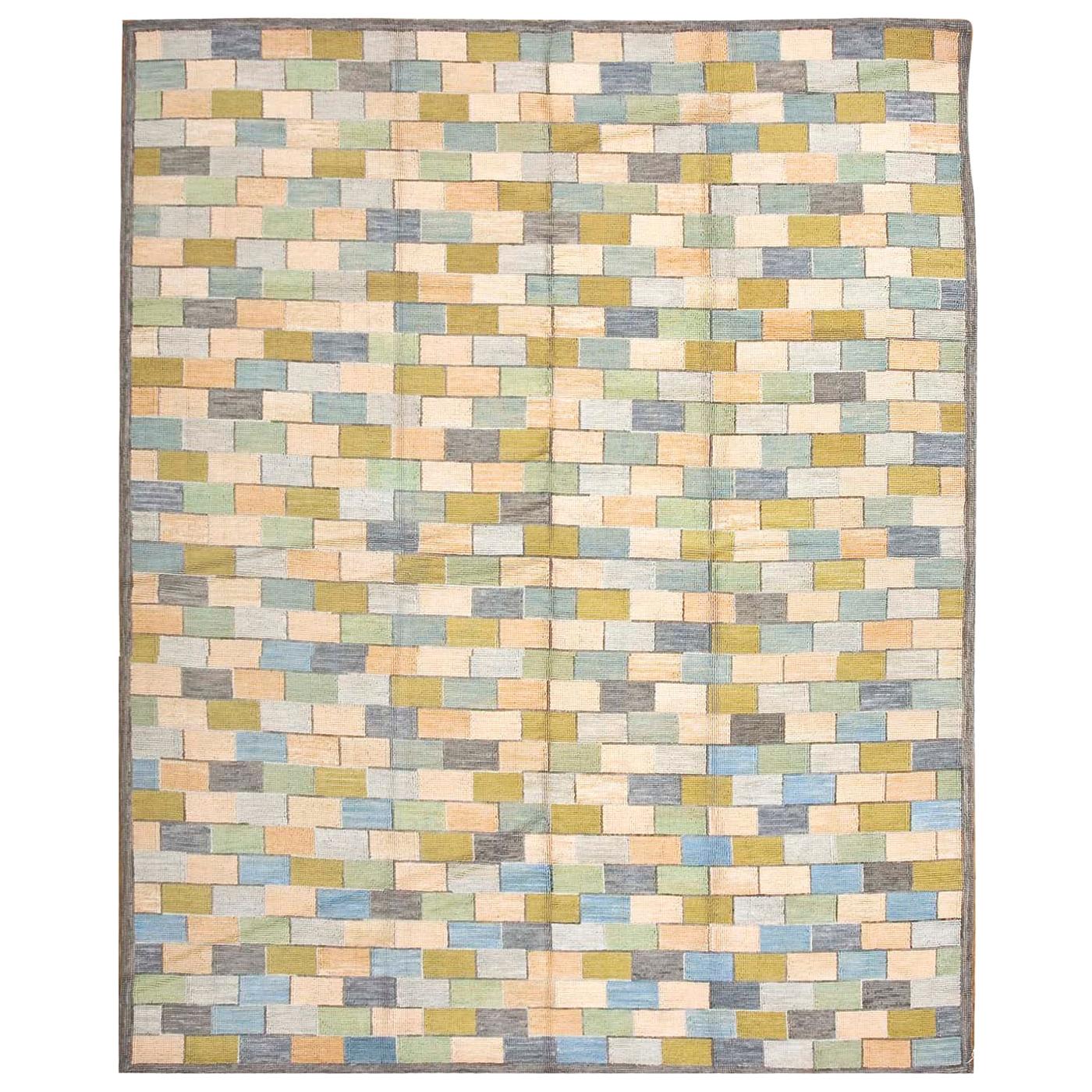 Contemporary American Cotton Hooked Rug 10' 0" x 14' 0" (305 x 427 cm) For Sale