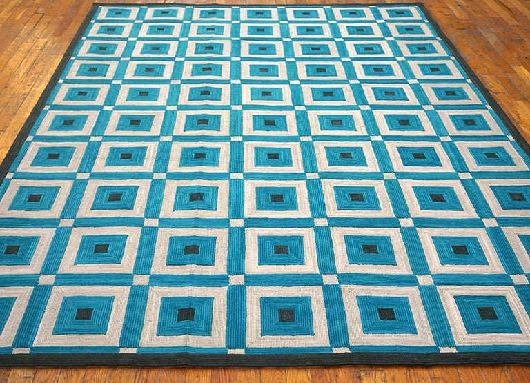 Contemporary Handmade Cotton Hooked Rug ( 6' x 9' 183 x 274 cm) For