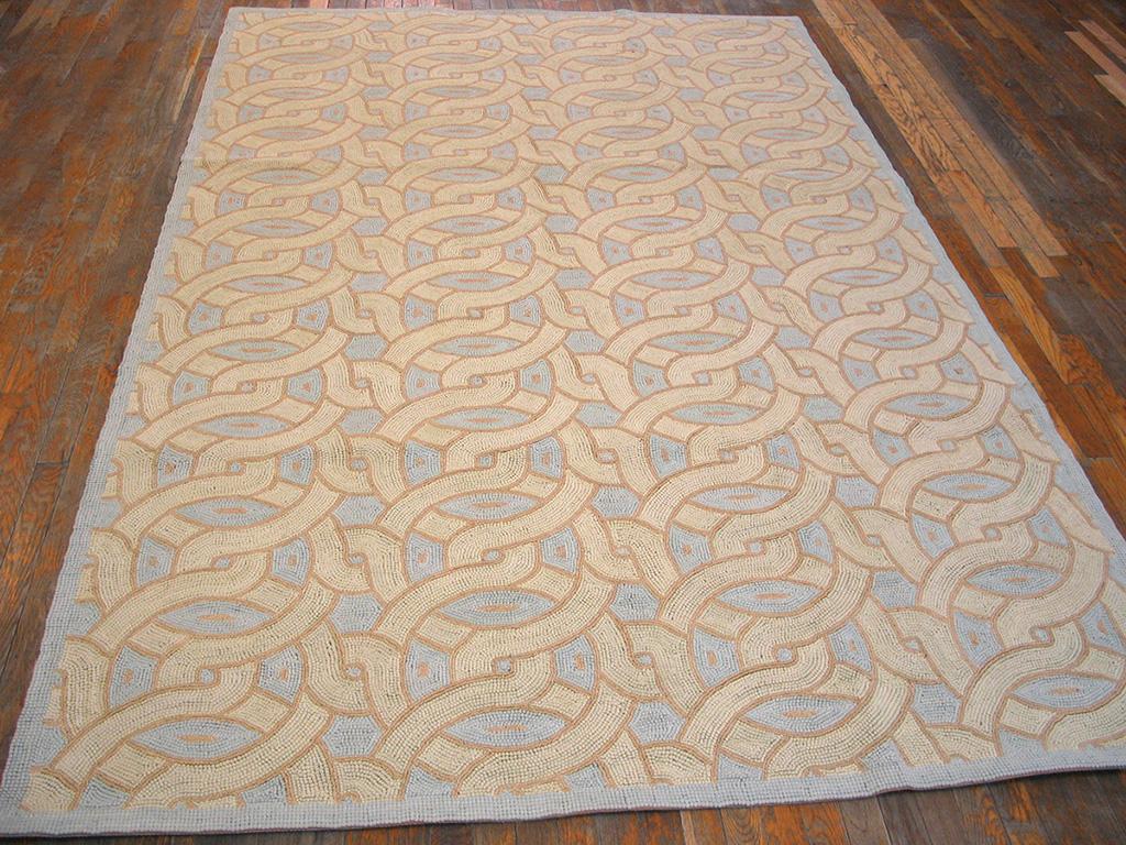 Chinese Contemporary Handmade Cotton Hooked Rug ( 6' x 9' - 183 x 275 cm )