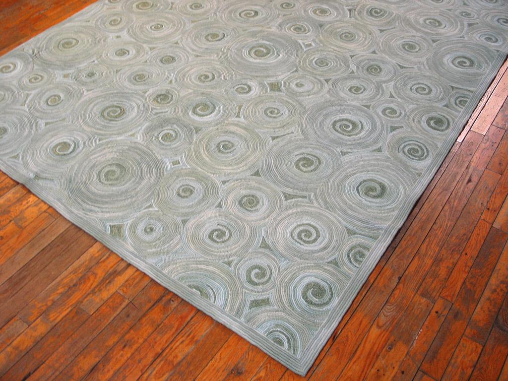 Contemporary Handmade Hooked Rug by NECRugs ( 6' x 9' - 183 x 274 ) In New Condition For Sale In New York, NY