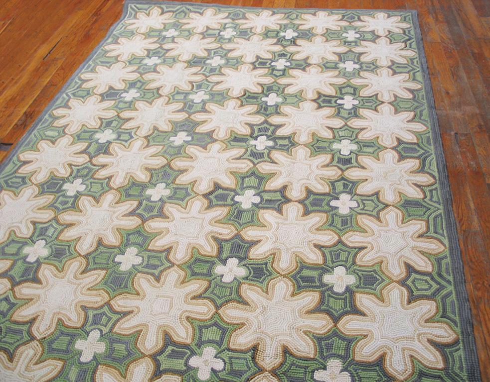 Chinese Contemporary Handmade Cotton Hooked Rug  ( 6' x 9' - 183 x 275 cm ) For Sale