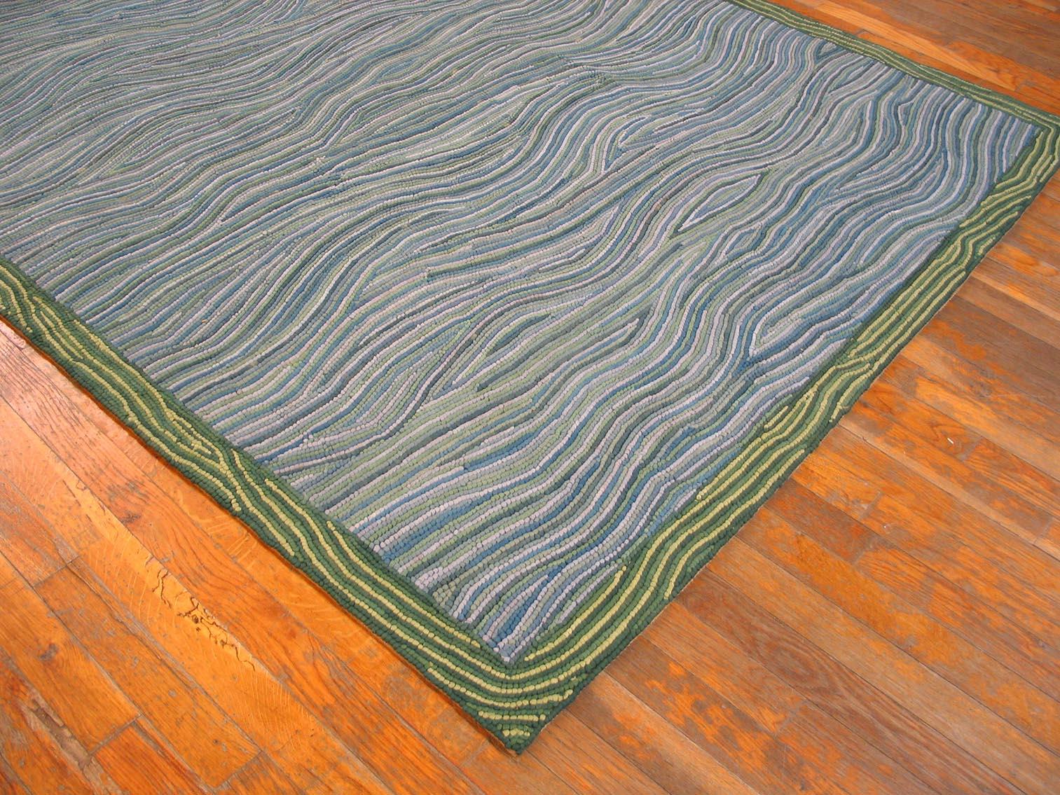 Contemporary Cotton Hooked Rug ( 6' x 9'  ) In New Condition For Sale In New York, NY