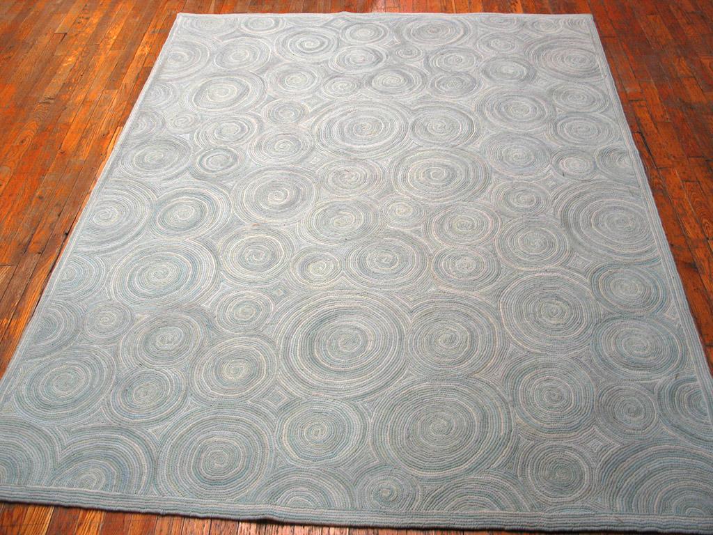 Contemporary Handmade Hooked Rug by NECRugs ( 6' x 9' - 183 x 274 ) For Sale 1