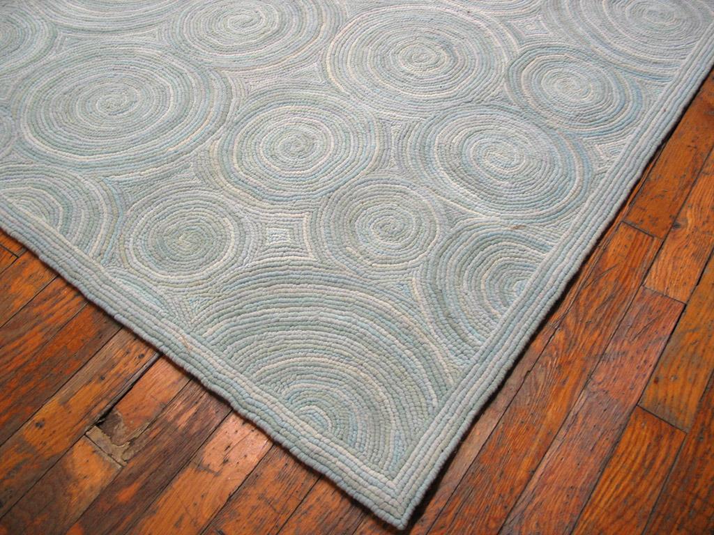 Contemporary Handmade Hooked Rug by NECRugs ( 6' x 9' - 183 x 274 ) For Sale 2