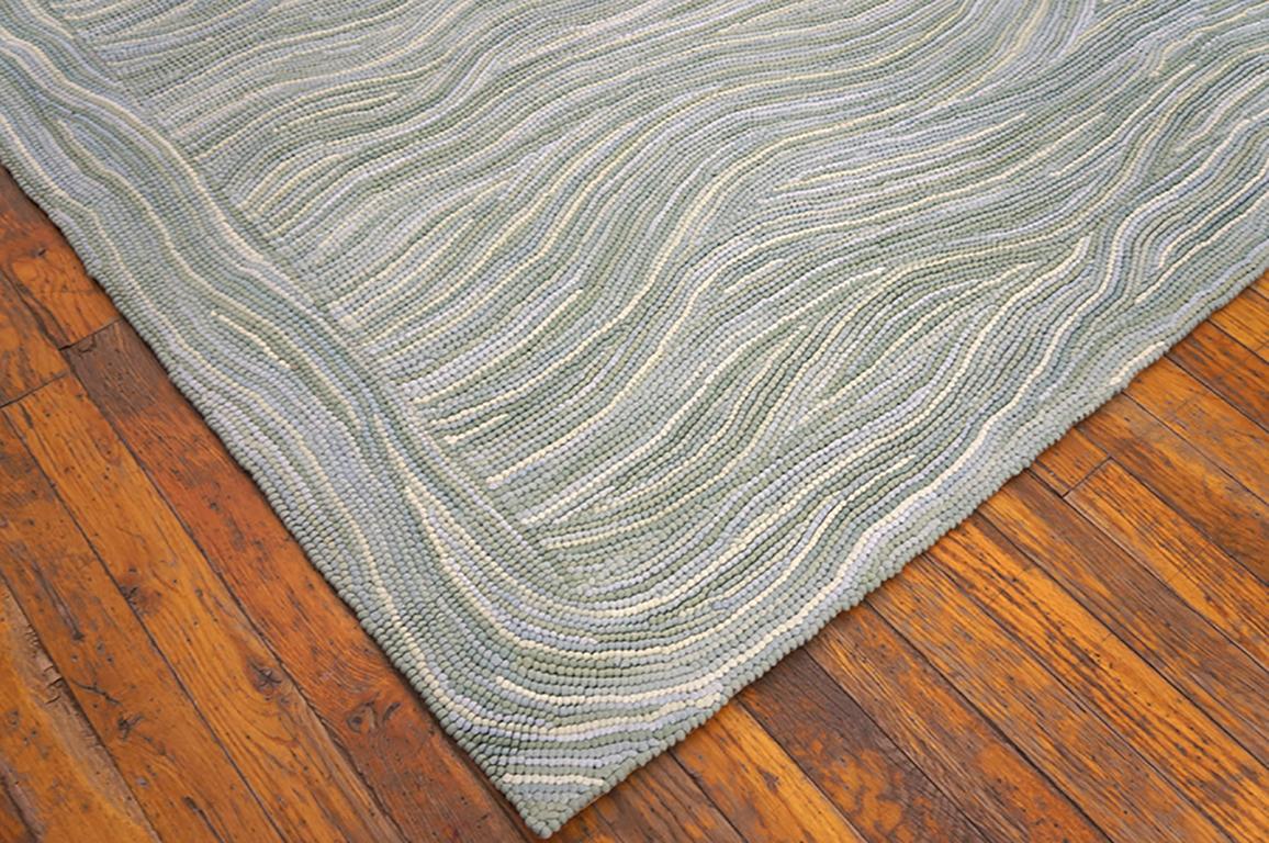 Hand-Woven Contemporary American Hooked Rug (8' x 10' - 243 x 304 ) For Sale