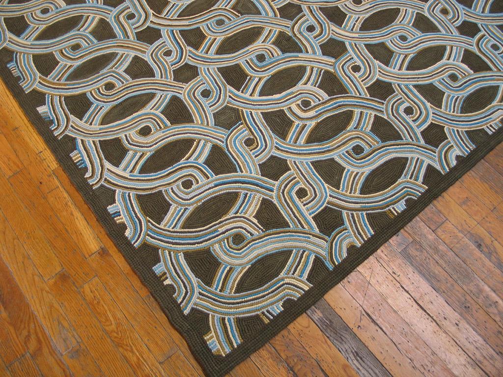 Hand-Woven Contemporary  Cotton Hooked Rug 8' 0