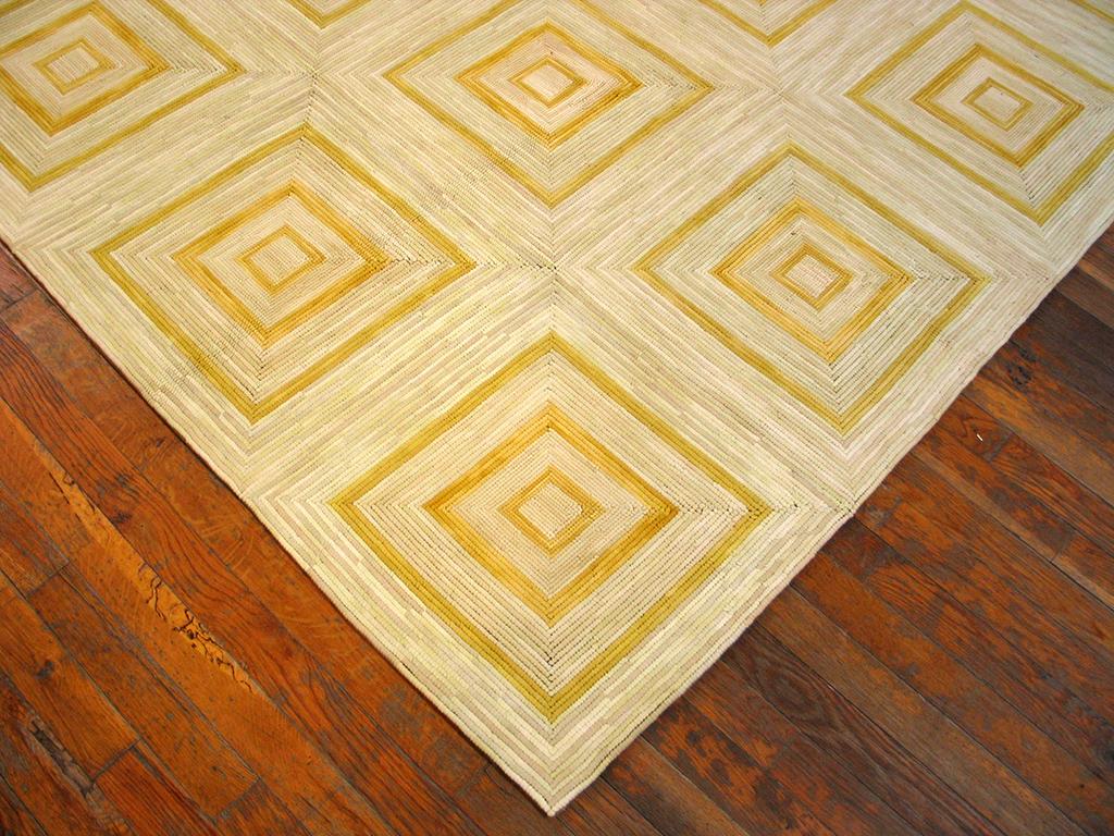 Zeitgenössischer handgefertigter Baumwoll-Hakenteppich  9' x 12' - 275 x 366 cm) (Chinesisch) im Angebot