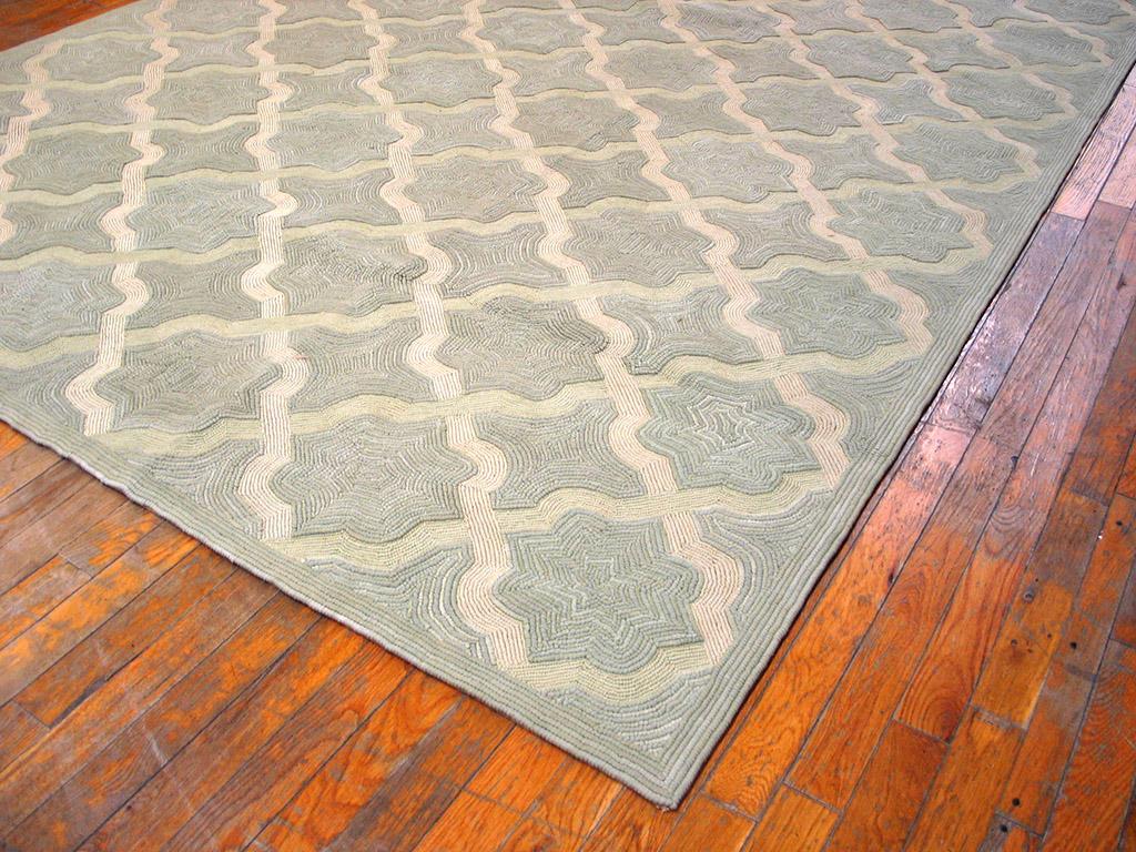 Hand-Woven Contemporary  Cotton Hooked Rug 9' 0