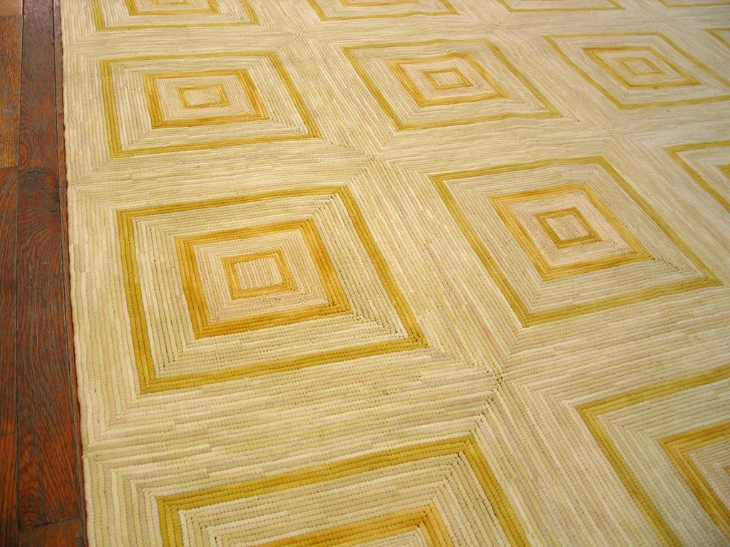Zeitgenössischer handgefertigter Baumwoll-Hakenteppich  9' x 12' - 275 x 366 cm) im Zustand „Neu“ im Angebot in New York, NY