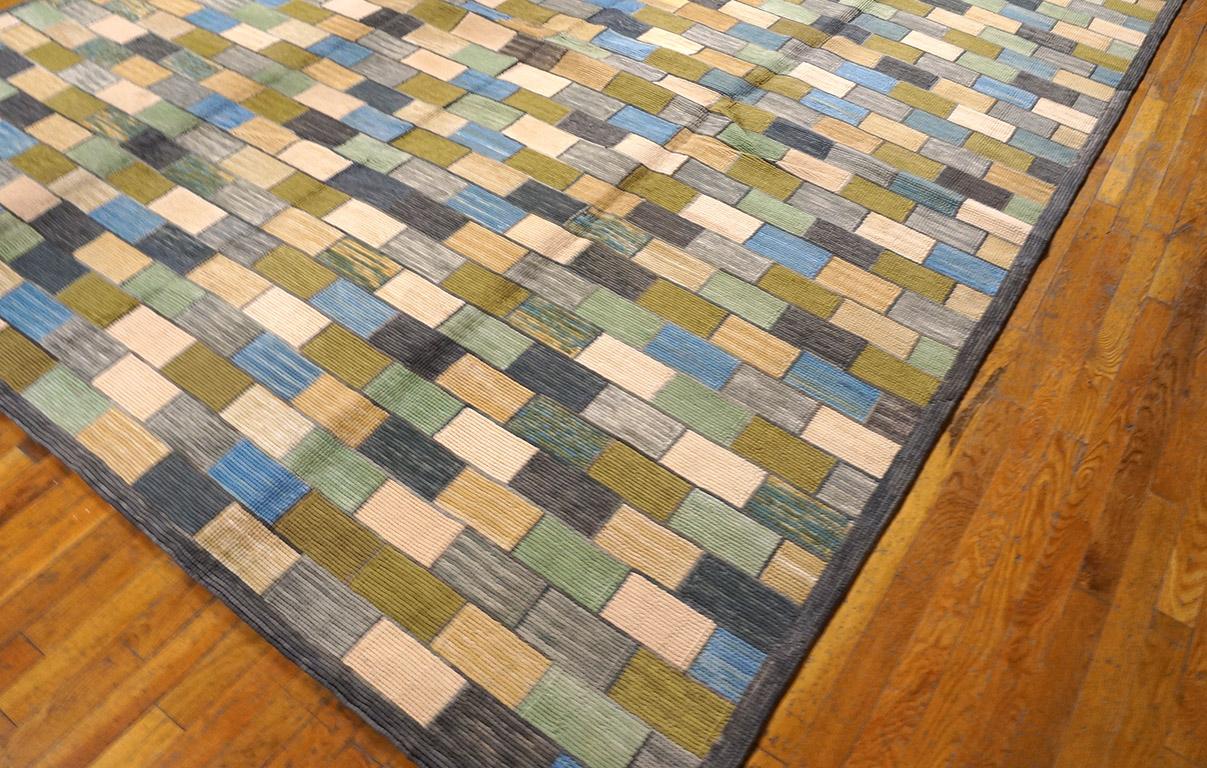 Contemporary American Cotton Hooked Rug (9' x 12' - 274 x 365 ) In New Condition For Sale In New York, NY