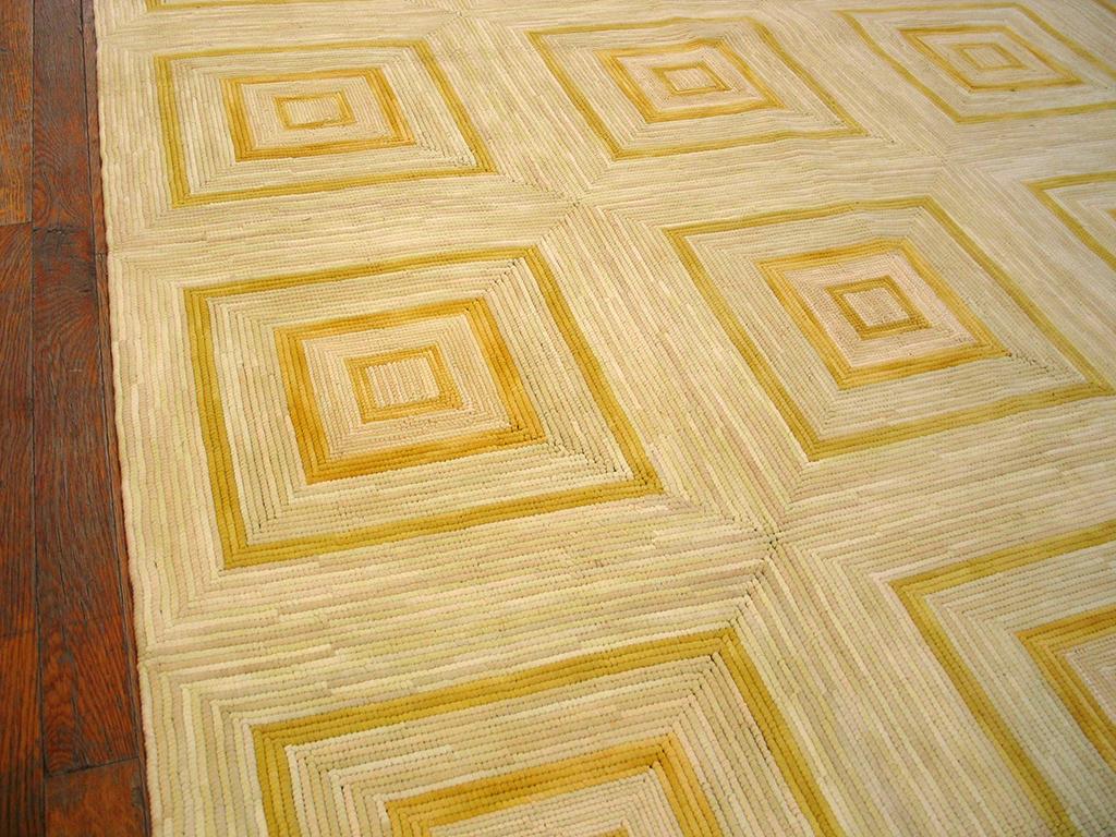 Contemporary Handmade Cotton Hooked Rug  ( 9' x 12' - 275 x 366 cm ) In New Condition For Sale In New York, NY