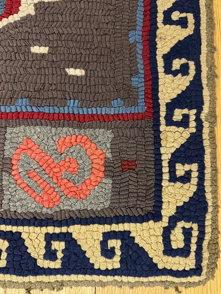 German Hooked rug For Sale