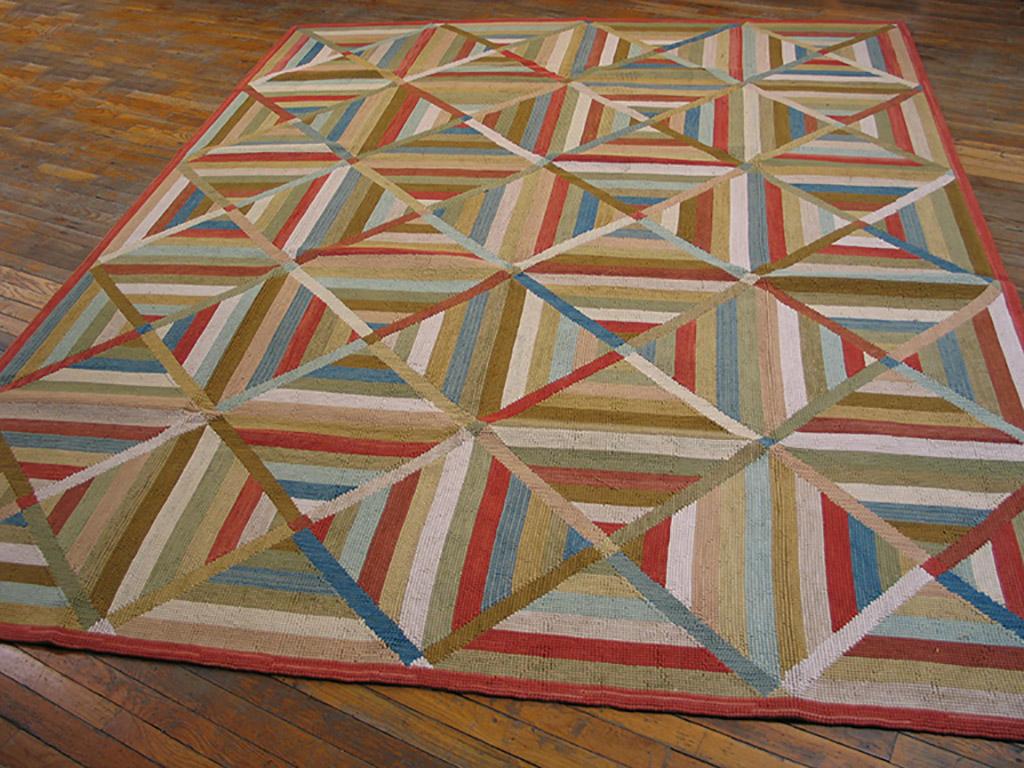 Contemporary Cotton Hooked Rug ( 6' x 9' - 183 x 274 ) In New Condition For Sale In New York, NY