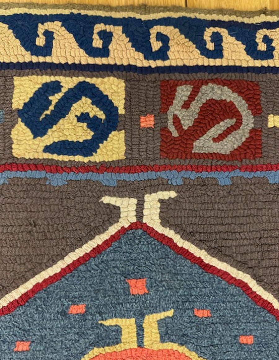 20th Century Hooked rug For Sale
