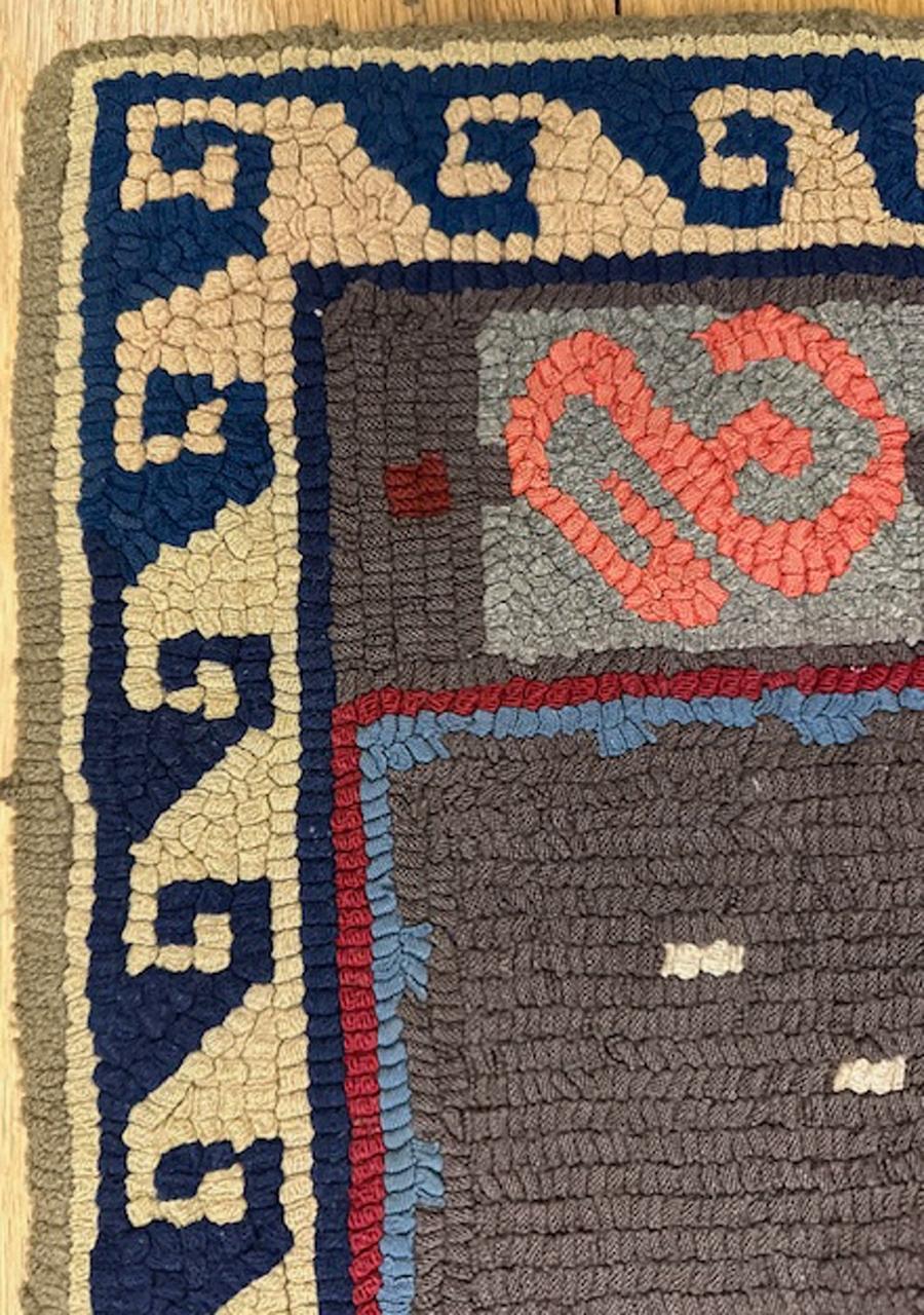 Wool Hooked rug For Sale