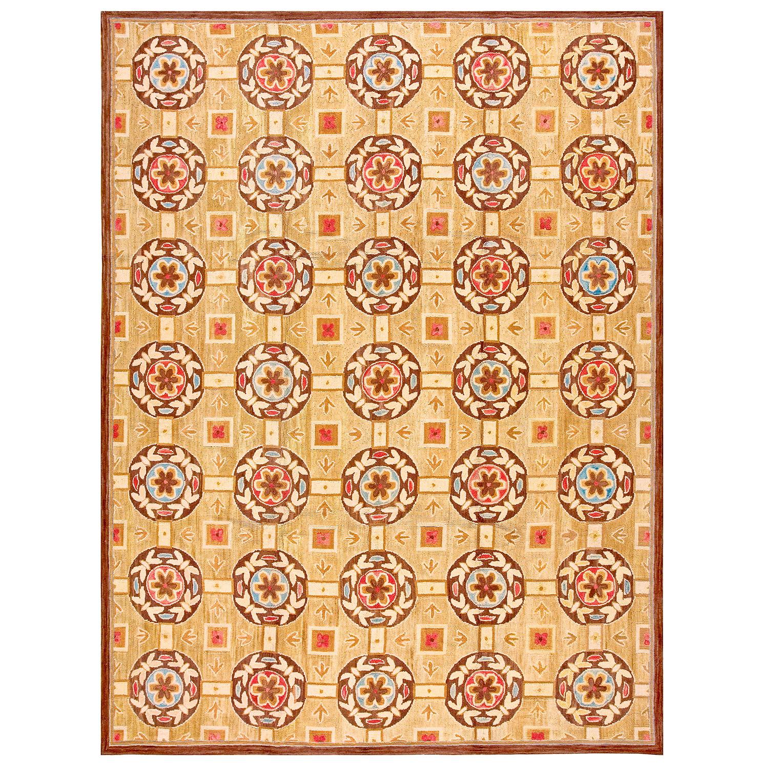 Contemporary American Hooked Rug 8' x 10'  For Sale