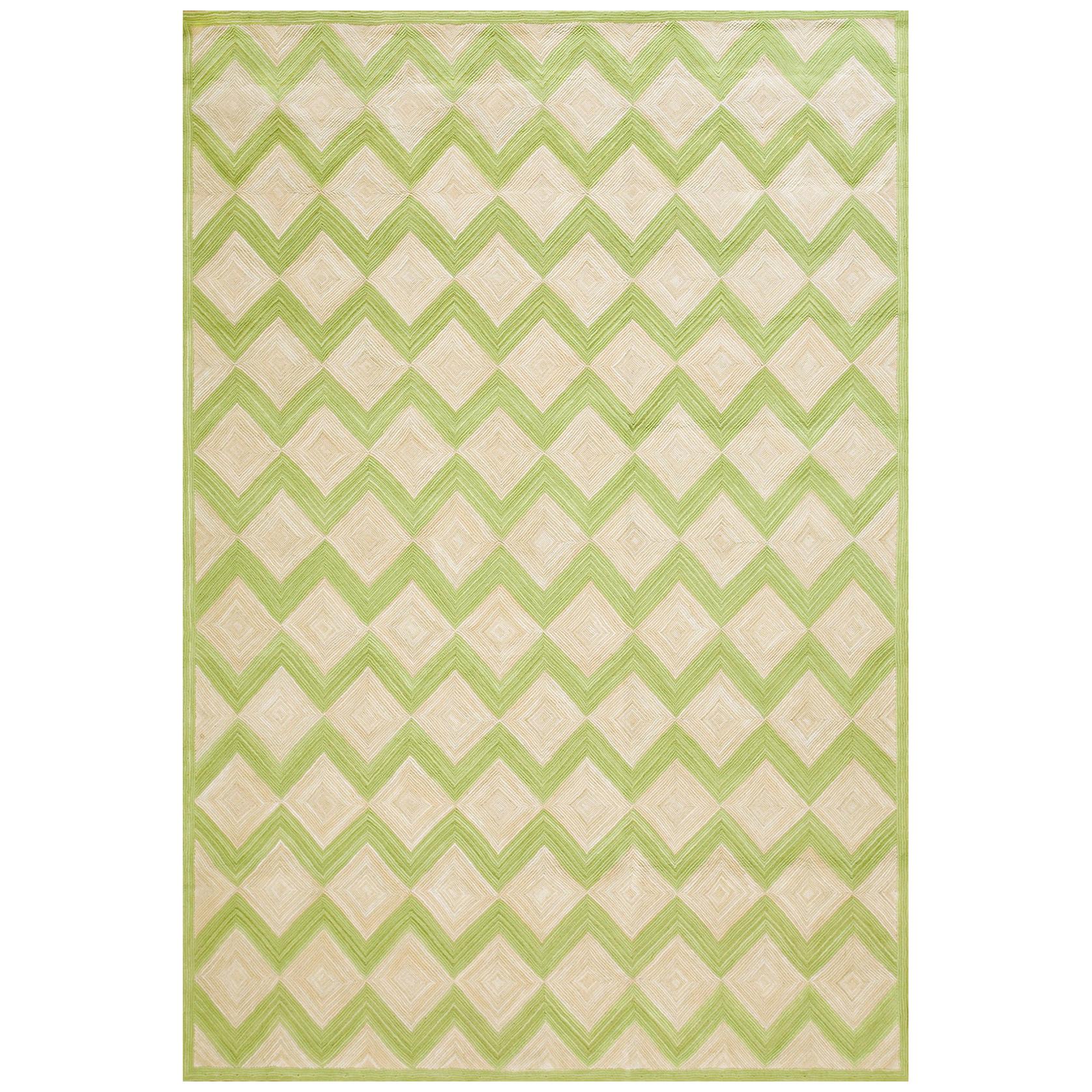 Contemporary  Cotton Hooked Rug 6' 0" x 9' 0"