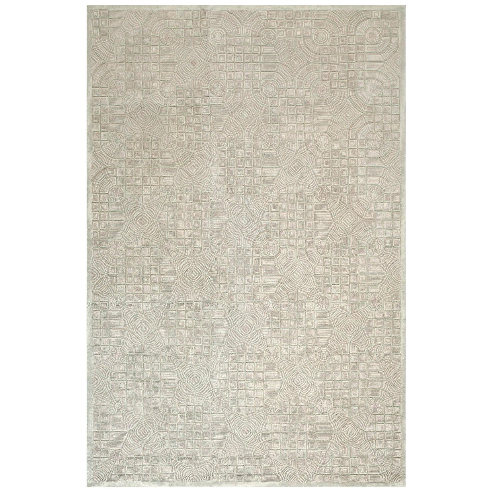 Contemporary  Cotton Hooked Rug 6' 0" x 9' 0"  For Sale