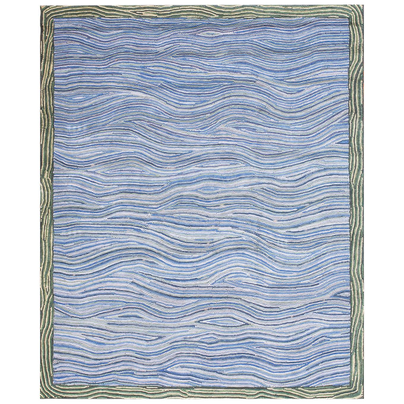 Contemporary Cotton Hooked Rug ( 6' x 9'  ) For Sale