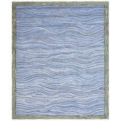 Tapis contemporain en coton crocheté ( 6' x 9' )  )