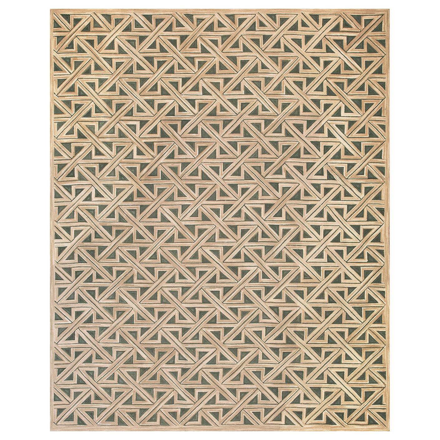 Contemperory Cotton Hooked Rug ( 8' x 10' - 245 x 305 ) For Sale