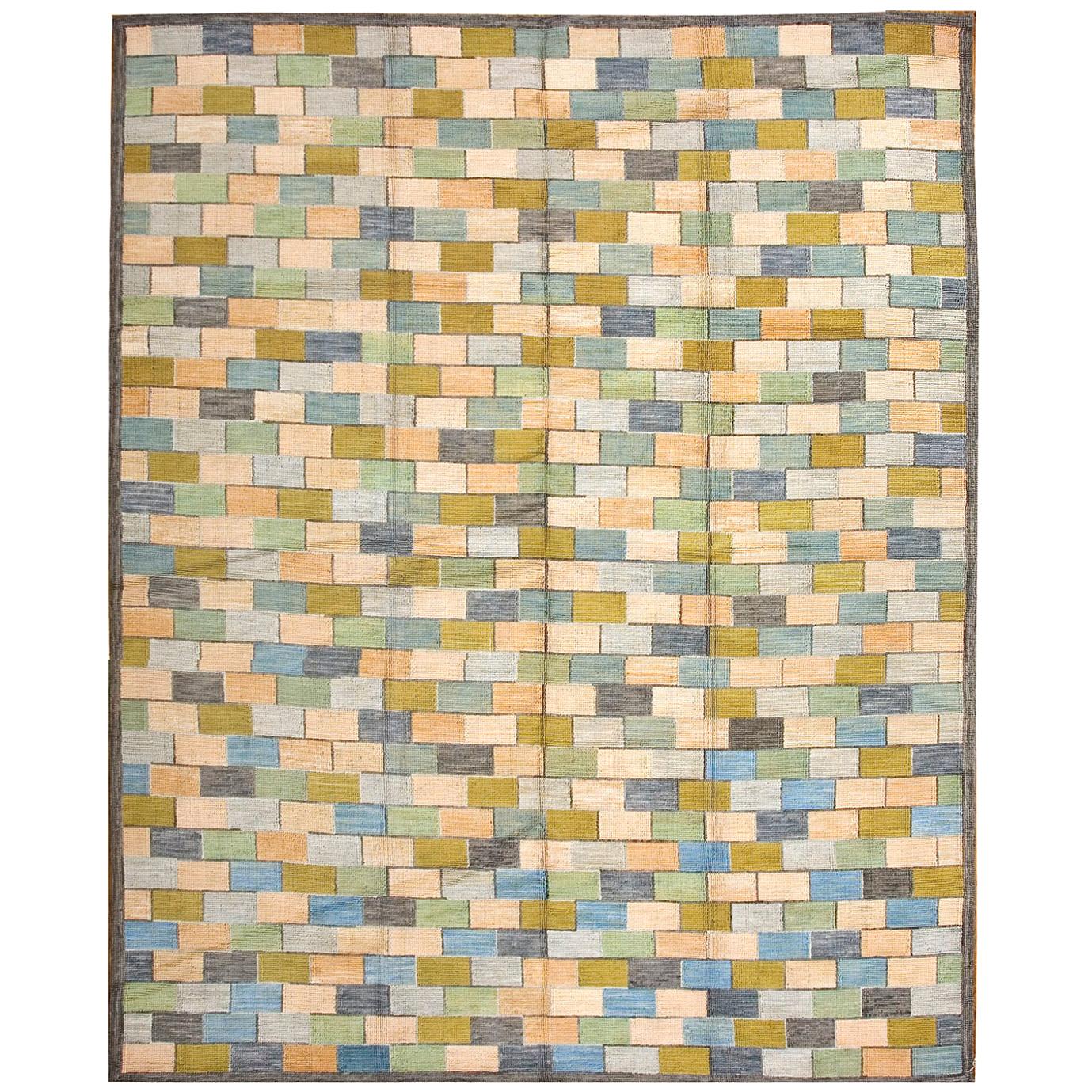 Contemporary American Cotton Hooked Rug (9' x 12' - 274 x 365 ) For Sale