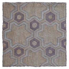 Hooked Rug in Tan, Lavender and Taupe "Hexa Drift" by Doris Leslie Blau