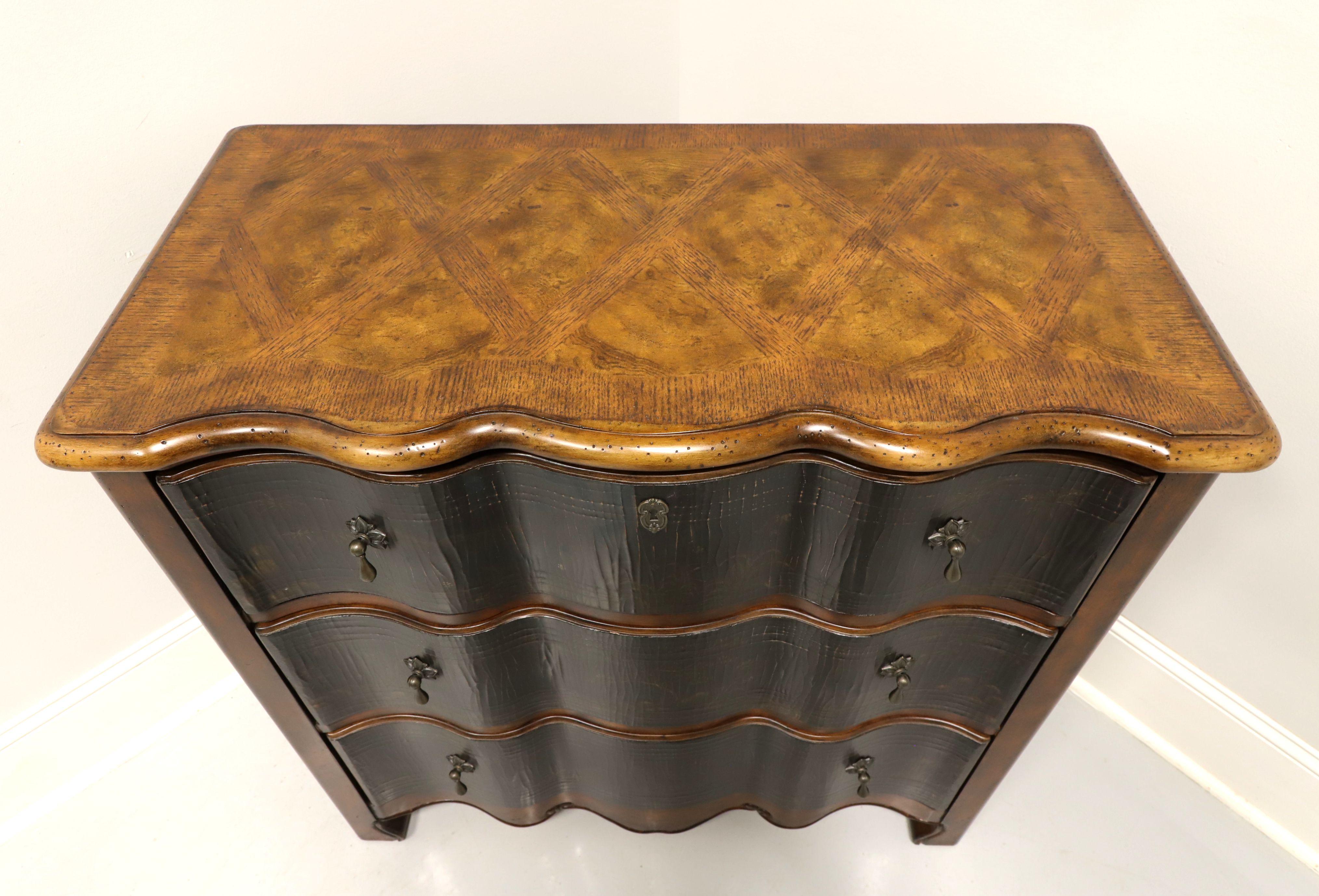 Metal HOOKER Asian Chinoiserie Banded Parquetry Bachelor Chest