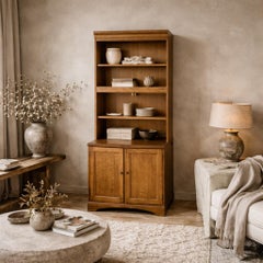 Hooker Furniture Oak Hutch Cabinet with Open Shelving, Late 20th Century