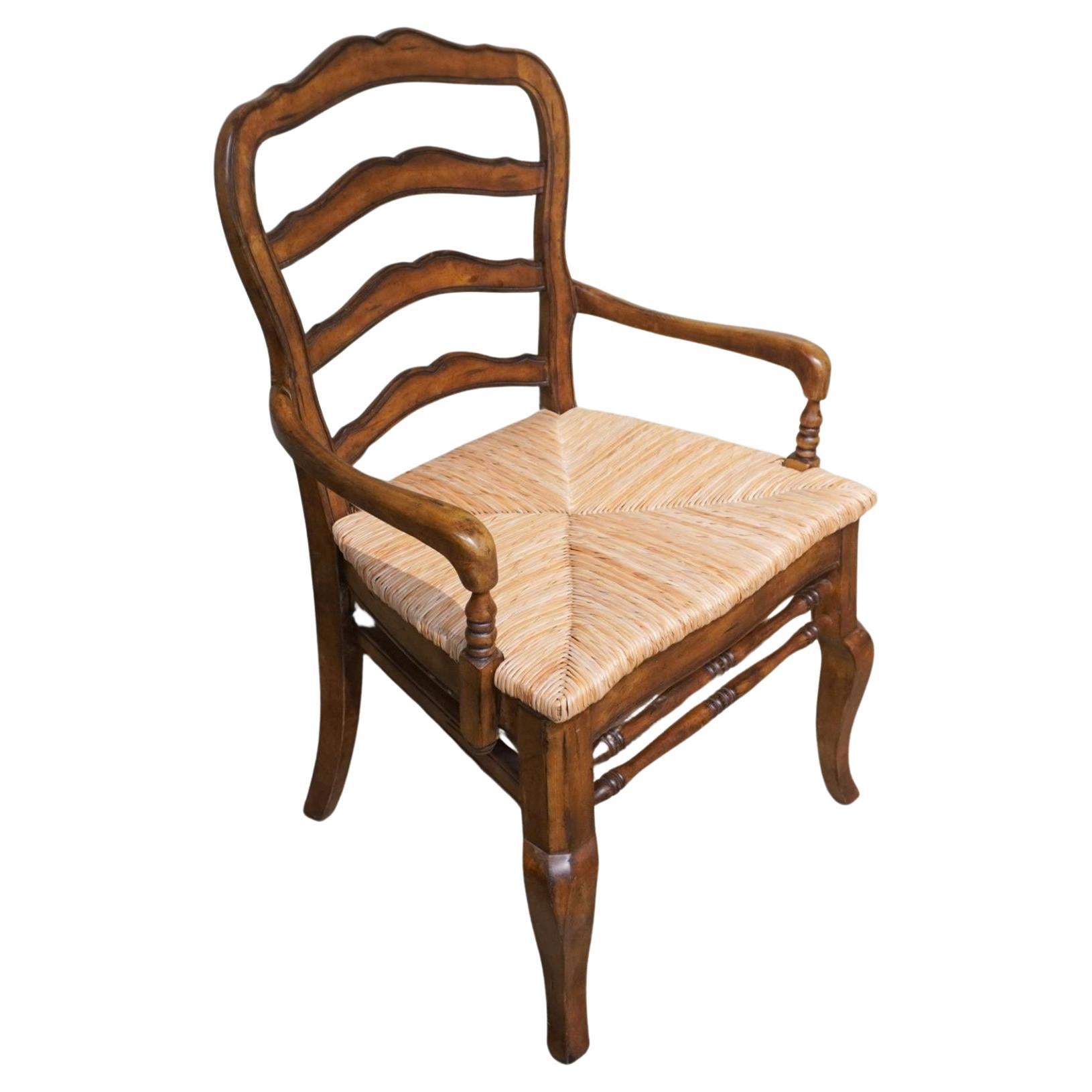 Hooker Furniture Provincial Style Rush Seat Arm Chair For Sale