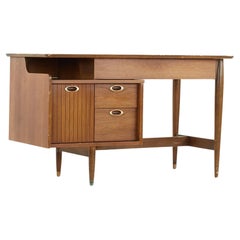 Hooker Mainline Mid Century Walnut Single Pedestal Desk