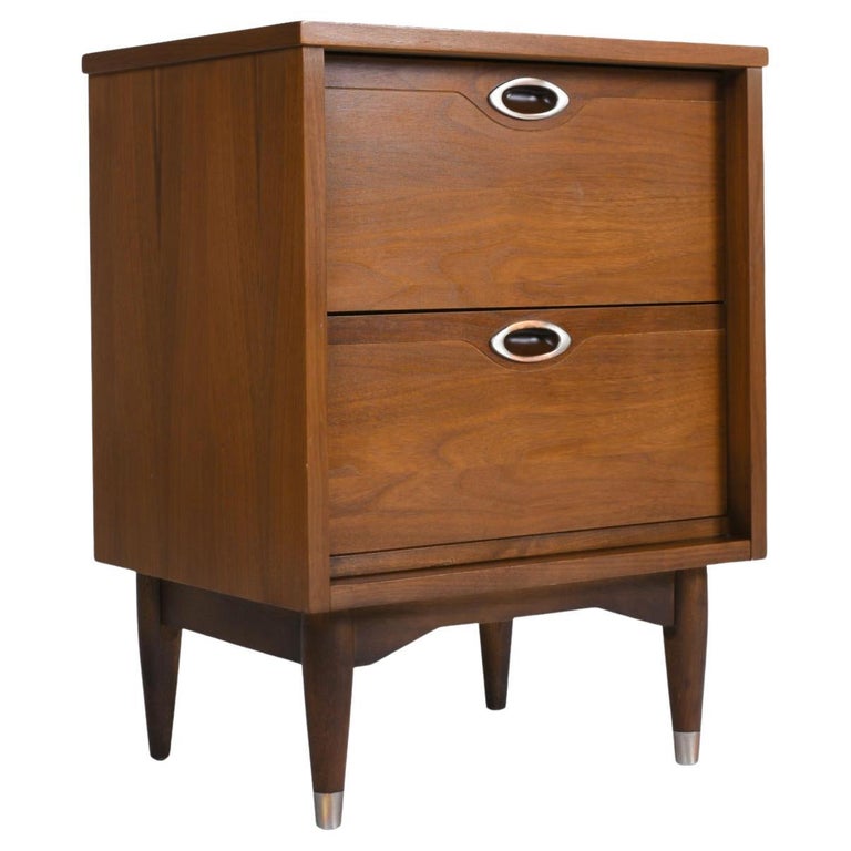 Hooker Mainline Two Drawer Walnut Nightstand at 1stDibs