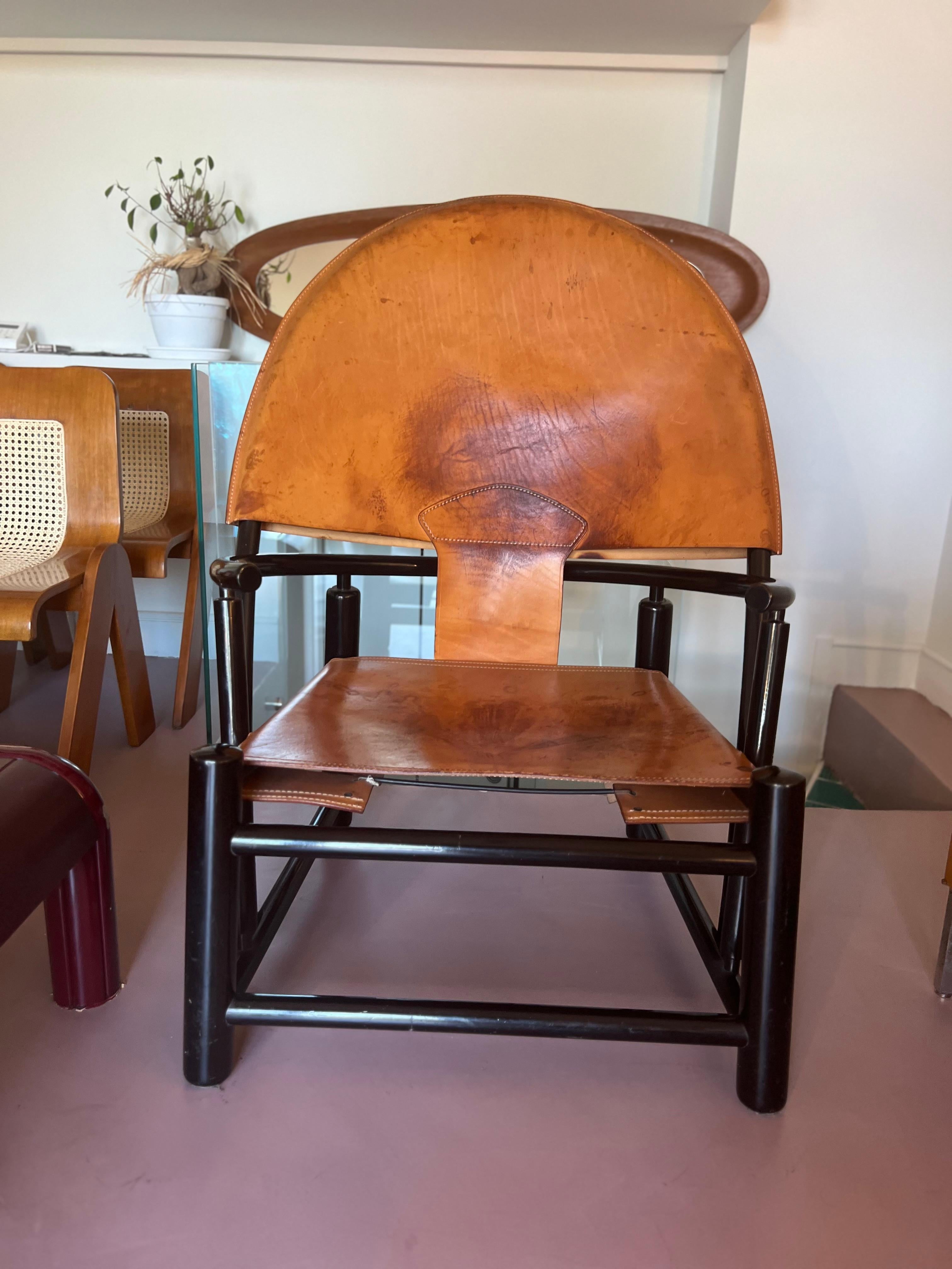 Bellissima poltrona 
In cuoio/pelle originale Hoop armchair by Piero Palange & Werther Toffoloni - 1970S