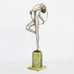 'Hoop Dancer' an Original Art Deco Bronze Sculpture by Josef Lorenzl