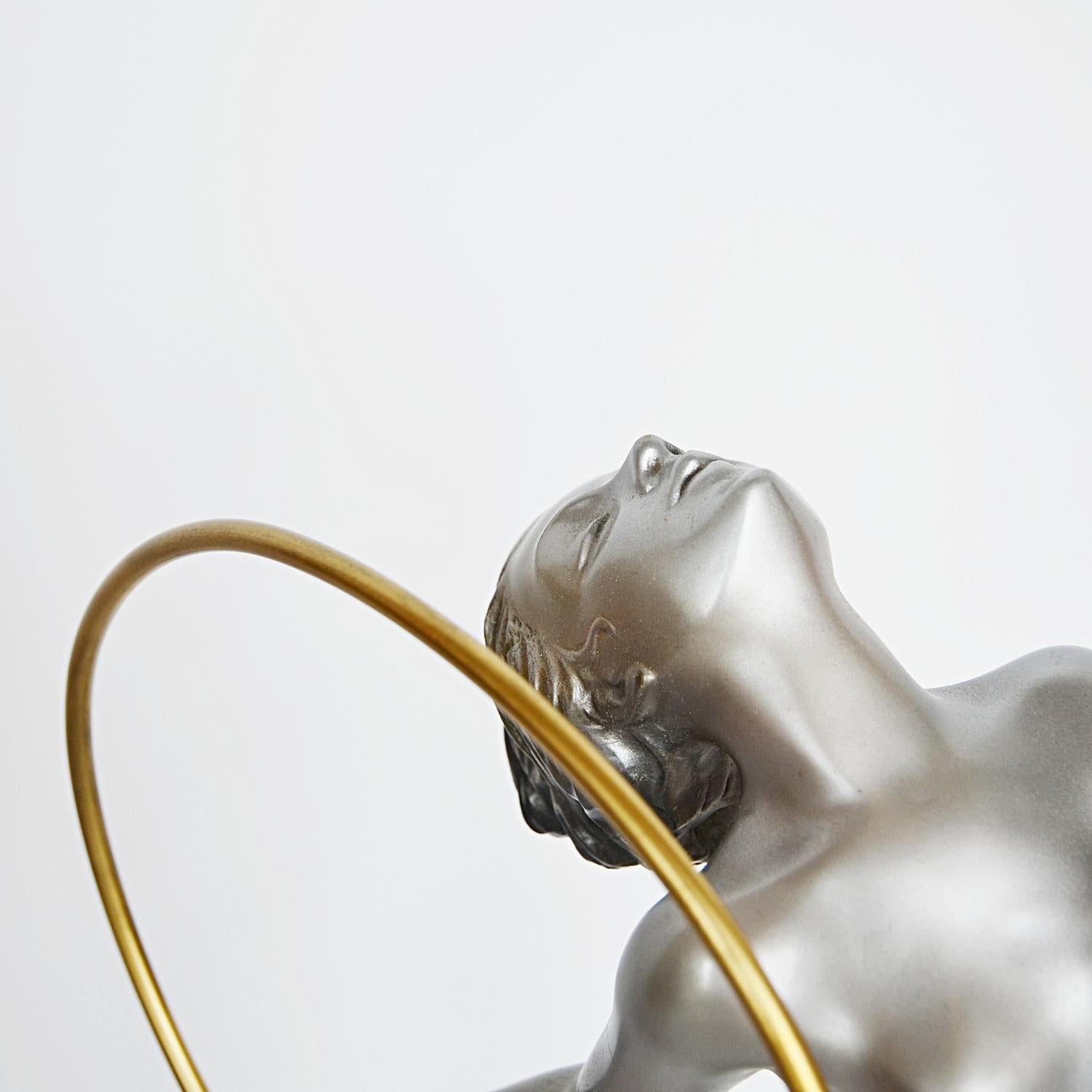 'Hoop Dancer' an Original Art Deco Bronze Sculpture by Josef Lorenzl 2